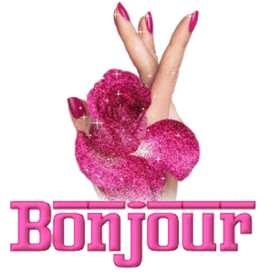 Gifs animés bonjour fleur a la main